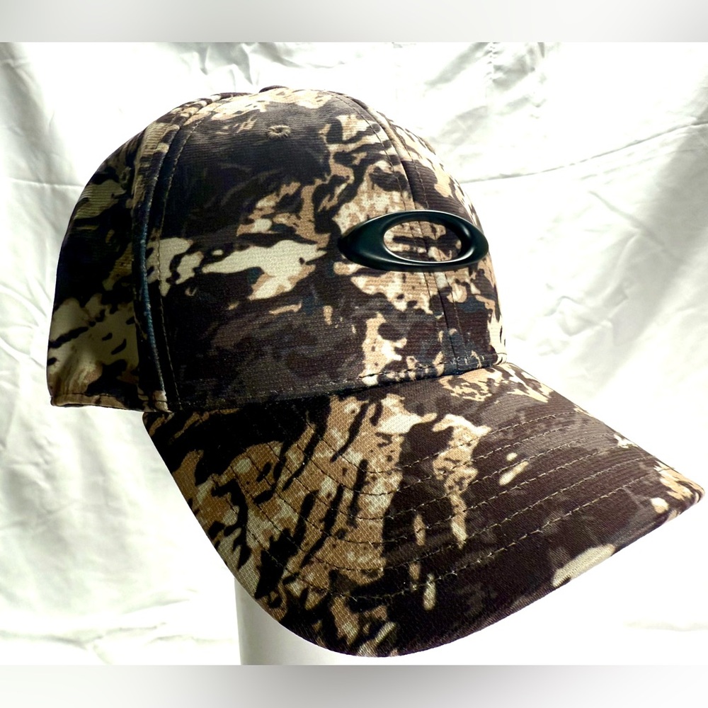 OAKLEY TINCAN CAP MENS HAT FLEX L/XL BROWN CAMO